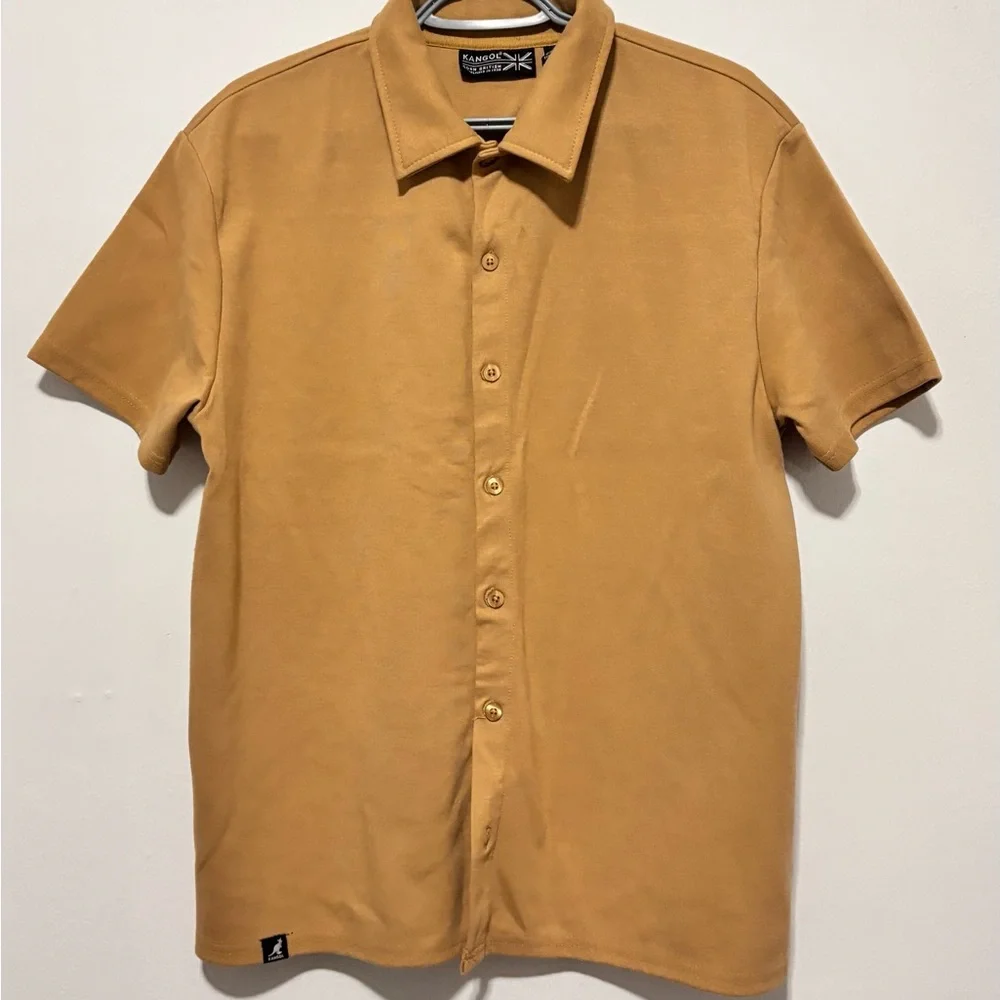 Kangol Men's Camel Button Down Shirt - Picture 2 of 7